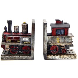 Bellaa 20928 Train Bookends Steam Locomotive Engine 6 Inch