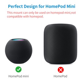 SPORTLINK Compatible with Homepod Mini Mount - Stand with Hiddened Cable Management, Space Saving Accessories for HomePod Mini Mount, No Muffled Sound, Glue Paste or Screw Fixed (Black)