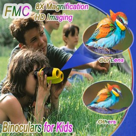 JRD&BS WINL Mini Children's Binoculars Toys for 4-5 Year Old Boys & Girls Gifts,8 X 21 Kids Binoculars for Children,Compact Telescope Boys Gifts 4-8 Years Old to Bird Watching &Scenery(Yellow)