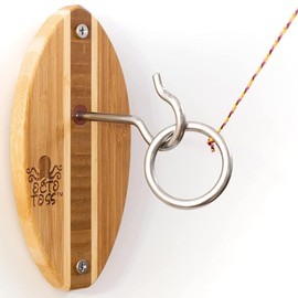 OCTO TOSS Hook and Ring Game Women and Man Cave Game Room Decor, Ring Game on a String for Game Room Games. Hook and Ring Toss Game Stocking Stuffers for Kids, and Gifts for Men Who Have Everything