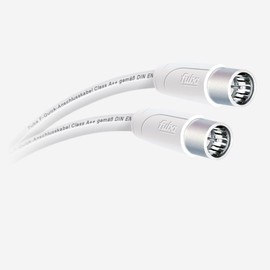 Fuba AFQ 300 Antenna Cable 3 m White - 4x Shielded 130 dB - HDTV UHD 4K 8K - F-Connection Cable Coaxial Cable F-Quick Connector (for DVB-S2 Receivers/TVs, Routers, DAB+ Radios)
