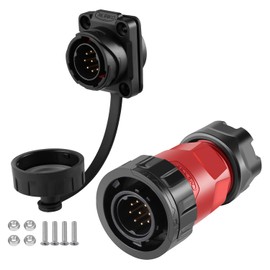 CNLINKO YM-20 9 PIN Waterproof Connector, IP68 Circular Connector, Quick Plugging Aviation Connector, PBT Plastic Shell Solder Connector M20 Male -Female Flange Socket (9 PIN)