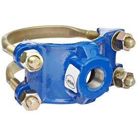 Smith-Blair Ductile Iron Saddle Clamp, Double Bale, 1-1/2" Pipe Size, 1" NPT Female Outlet