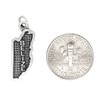 LGU Sterling Silver Oxidized Textured Travel Belize Charm