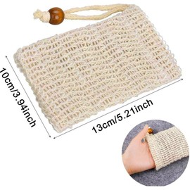 Bolsa de jabón de sisal natural para barra de jabón, 8 bolsas de sisal orgánico para exfoliar espumas y barra de jabón seco al aire, bolsa de jabón de