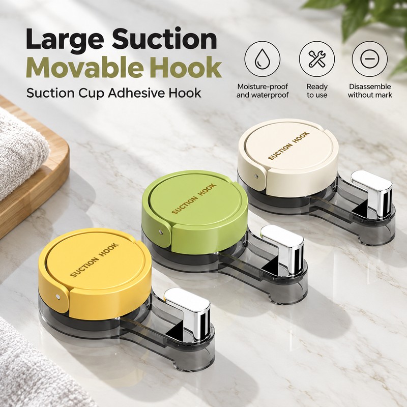 Suction Cup Wall Hooks for Home Organization – Reusable No-Drill