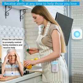 LIOTOIN Wireless Caregiver Pager Call Button Call Bell for Elderly/Patients at Home Panic Button for Seniors System 3 Transmitters 1 Portable Receiver 1 plugin Receiver (600+ft Operating Range)…