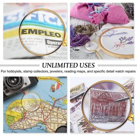 PLABBDPL 2 x Magnification Glass, Monocle with Chain, Pendant Magnifier, Necklace Magnifier, Portable Magnifying Glass, Monocle Magnifying Glass for Reading Books, Newspapers, Work or Travel, 2