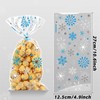 50Pcs Snowflake Cellophane Treat Bags Christmas Gift Bags White Transparent