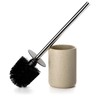 Ceramic Toilet Brush & Holder Set - Freestanding Deep-Cleaning Toilet
