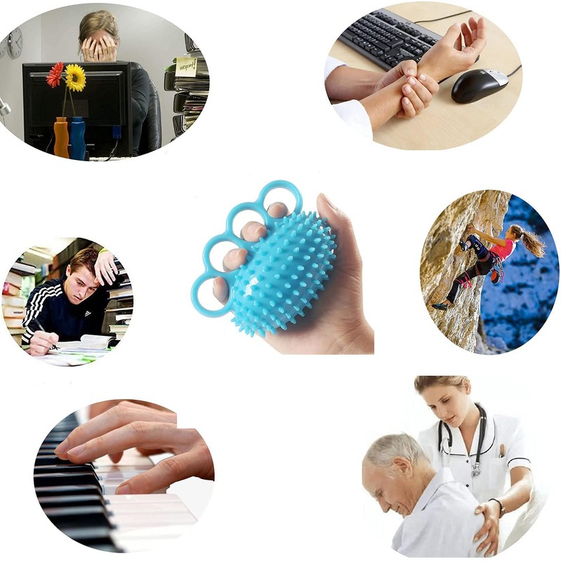 Finger Grip Ball,Finger Exerciser,Squeeze Stress Balls for Hand Therapy Grip