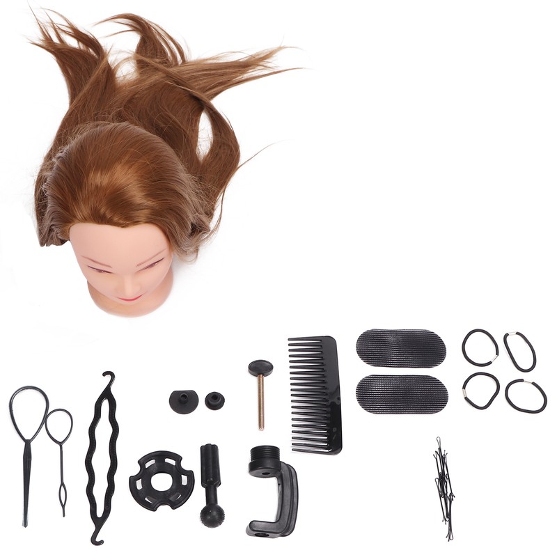 Hair Mannequin Head Hairdressing Styling Training Braiding Practice Doll Head