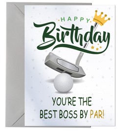 Funny Joke Golf Birthday Card for Best Boss by Par