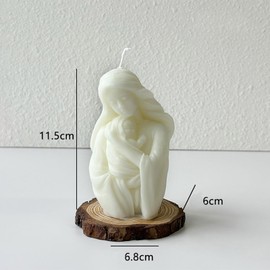 Virgin Mary Holding Baby Shaped Scented Candle,Enchanting Hand-Poured Aesthetic Soy Wax Aroma Decorative Candle for Table Photo Prop,Religious Celebrations,Baptism Essential,Baby Showers & Cozy Spaces