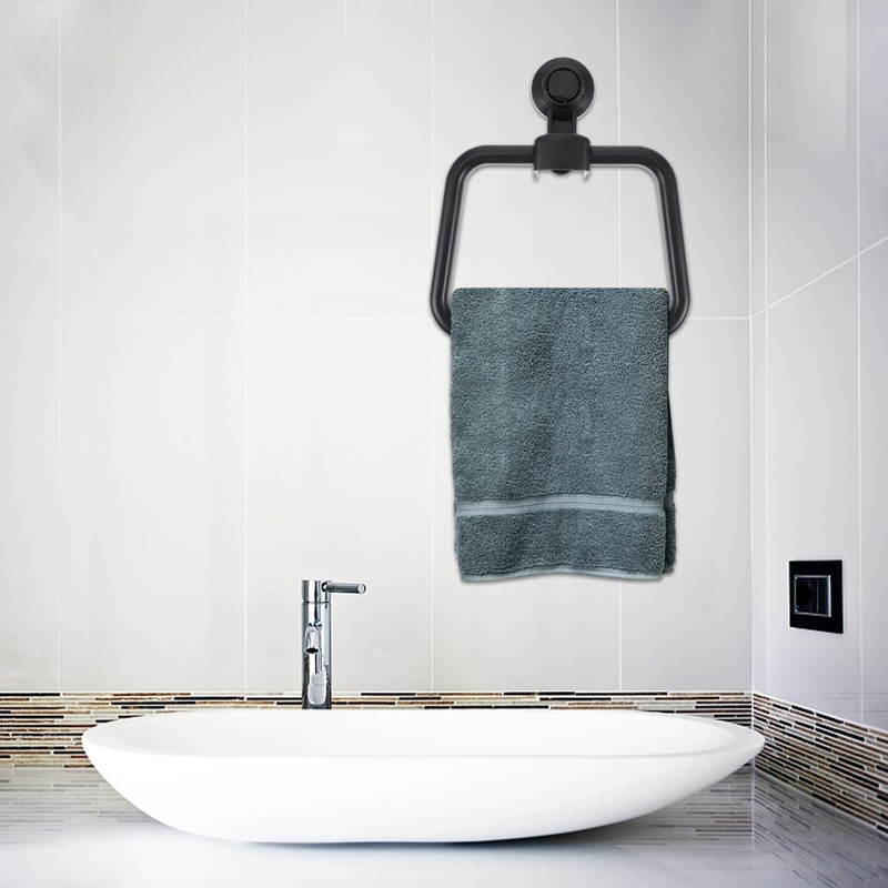 Mipcase Wall Mount Towel Rack Suction Cup Punch- Towel Holder