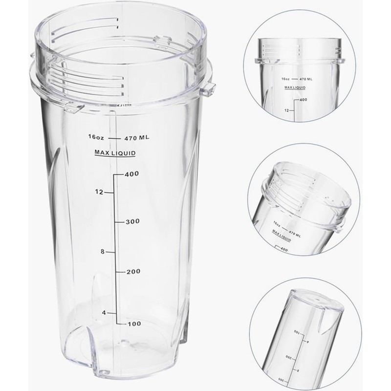 2X 16oz Cup Replacement Part for Nutri Ninja BL660 BL663