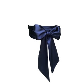 LORDRIE Women Satin Sash Belts For Bridal Bridesmaid Dresses Girls Waist Belts For Special Occasion, Navy, Medium