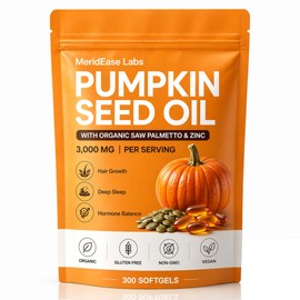 Meridease Labs Pumpkin Seed Oil Softgels with Natural Phytosterols & Essential Fatty Acids, Cold Pressed Formula for Urinary Health, Hair & Skin Support, Non-GMO Daily Wellness Supplement (1)