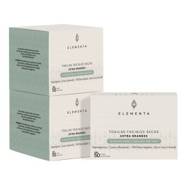 Toallitas Faciales Secas Desechables Extra Gr Elementa 150pz
