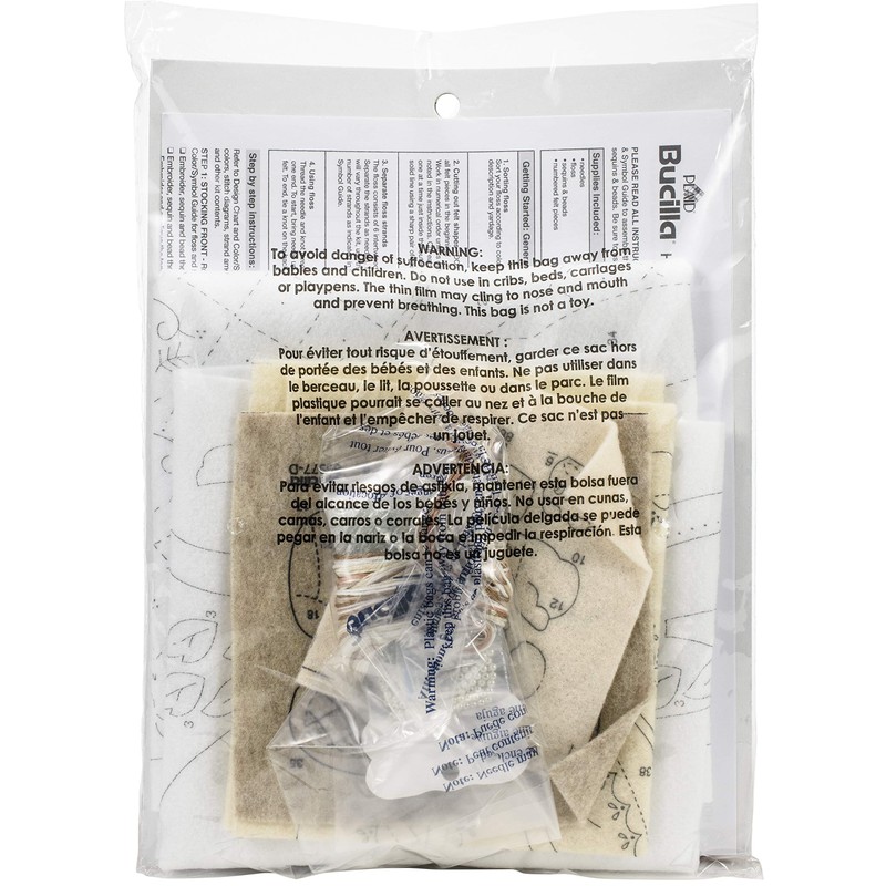 PLAID ENTERPRISES Felt Stocking KIT Elegant, Cotton, White, One Size