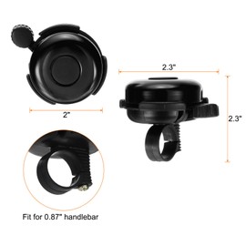 sourcing map 3pcs Bike Bell Classic Bicycle Bell with Loud Crisp Clear Sound Bike Ring Bell Aluminum Bike Accessories for Road Mountain Bike, Black