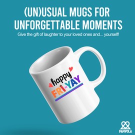 Happy Fri-Yay Teacher Gifts from Students Co-Teachers Friday Weekend Educators Professors Funny Novelty Drinkware Ceramic Mug 11 oz White