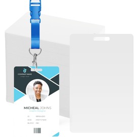 LDHHYH 200 Pack White PVC Cards with Slot Punch on Short Side, Blank Credit Cards CR80 30 Mil, Vertical Slot Punch Card, White Plastic ID Card for Business Office Custom ID Badges