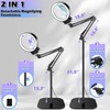 30X 10X Large Floor Magnifying Glass with Light and Stand,72