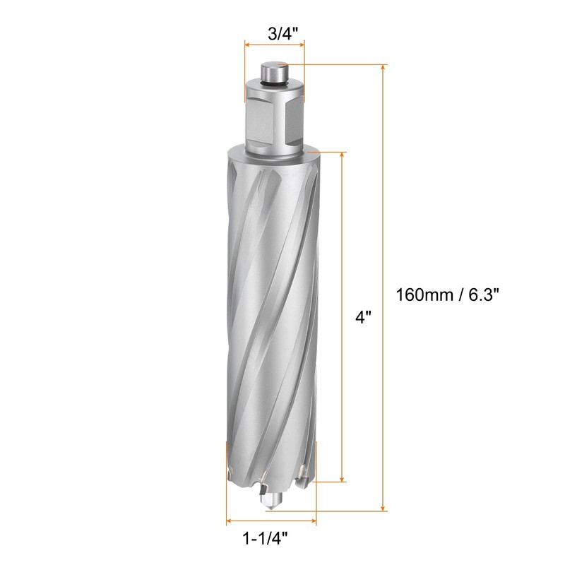 sourcing map Annular Cutter 1-1/4" Dia 4" Depth 3/4" Shank