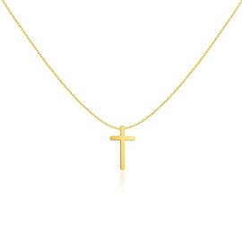 MARLION JEWELS Necklace for women made of a fine cross. Necklace made of gold-plated/silver-plated surgical steel. Ideal as a gift. Jewellery for women, Gold - silver, No Gemstone