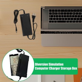 Secret Containers for Money | Portable Money Container - Computer Charger Shaped Case, Multipurpose Storage Box for Valuables Keys Cash