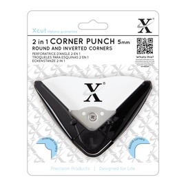 Xcut 5 mm 2-in-1 Corner Punch, Black/White