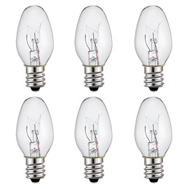 ZwwYvv Night Light Bulbs,E12 Candelabra Base,4 Watt/C7/120V Decorative Bulb,Warm White,6 Pack