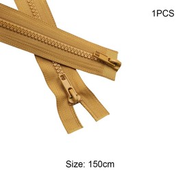 1 Piece Khaki Resin Zip for Sewing 150CM 2 Ways Resin Zippers for Bags,Pouches,Pillow Covers Making and Replacement