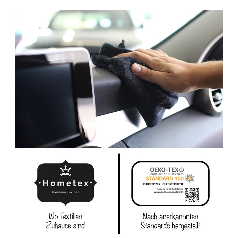 Home-Tex Premium Microfibre Cleaning Cloth, Extra-Absorbent 300 g/m², High-Quality Microfibre