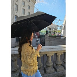 Fulton Fulton Stowaway Deluxe Black Unisex_Adult Umbrella Deluxe Black One Size