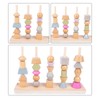 Stack Matching Set Educational Wood with 10 Cards Geometric Shape