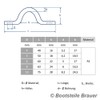 Pack of 10 Eye Brackets/Diameter 4 x 40 mm Stainless