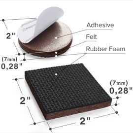 16 PCS 2" Non-Slip Furniture Pads X-Protector - Premium Furniture Grippers! Self-Adhesive Rubber Feet for Furniture Feet - Ideal Non-Skid Furniture Pads Floor Protectors to Keep Furniture in Place!