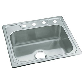 STERLING 14631-4-NA Middleton 25-inch by 22-inch Top-mount Single Bowl Kitchen Sink, Stainless Steel