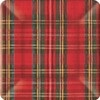 Ideal Home Range 8 Count Square Paper Plates, 10-Inch, Classic Red and Green Plaid Check