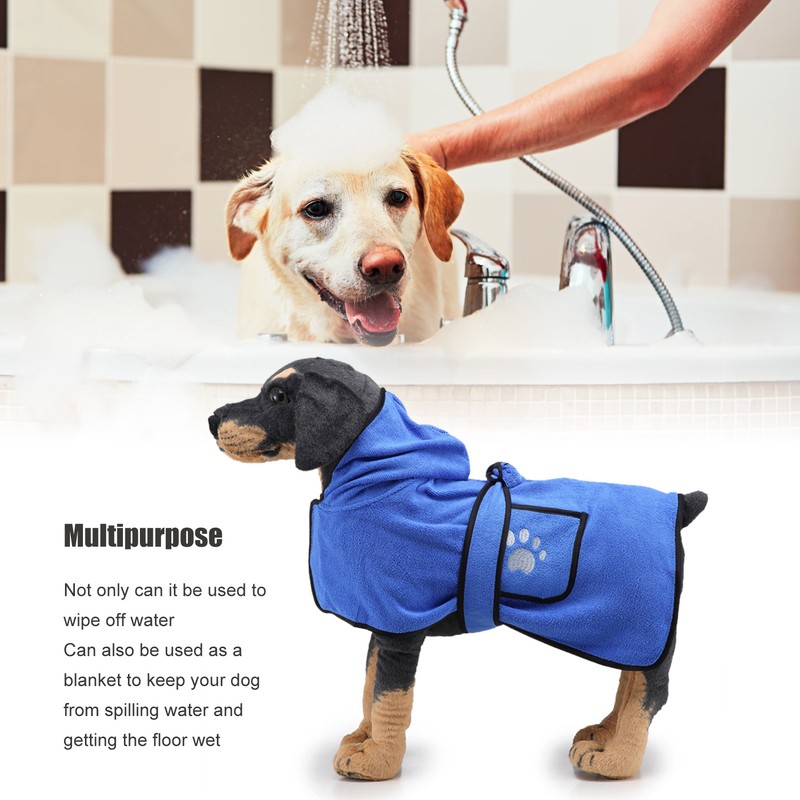 Dog Towel Strong Absorbent Quick Drying Hand Pockets Design Hooded