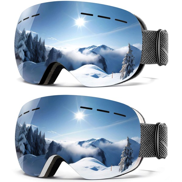 QALLY Anti Fog Ski Goggles for Men Women Snow Goggles