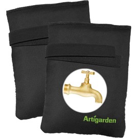 Artigarden Outdoor Faucet Covers for Cold Winter Outside Insulated Water Hose Bib Sock Protector, Black (2 Pack)