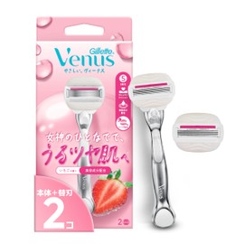 Gillette Venus Comfort Glide 5, Moist Skin, Strawberry Scent, Main Unit, 2 Replacement Blades (Soap Included), Razor