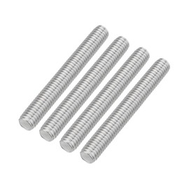 uxcell 4Pcs Fully Threaded Rod, M8 x 60mm 304 Stainless Steel Right Hand Thread Bar Studs M8-1.25 Thread Pitch for Furniture Machinery Assembly