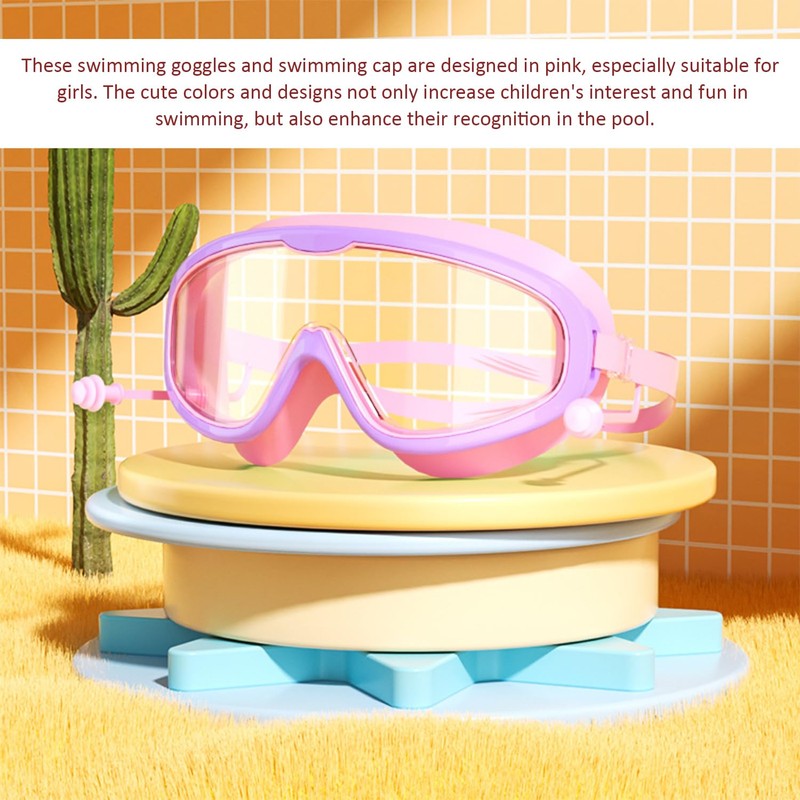 TYFGRT 1 Stück Kinderbrille, 1 Stück Schwimmbrillen-Aufbewahrungsbox, 1 Stück Badekappe,
