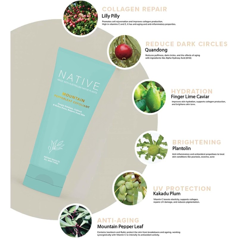 Klara Cosmetics Exfoliante Facial de Hoja de Pimienta de Montaña