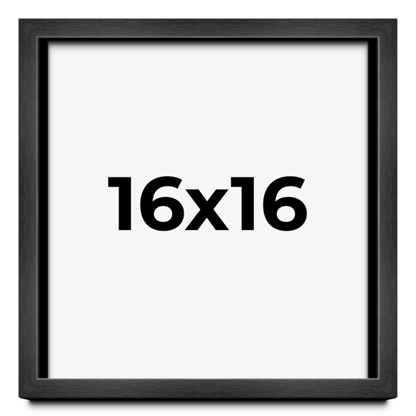 16x16 Shadow Box Charcoal Black Frame Display Case Solid Wood