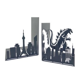 Dinosaur Decor Bookends - Elegant Frosted Black Design, Versatile Use for Shelves, Robust and Durable, Ideal Gift for Dinosaur and Book Lovers